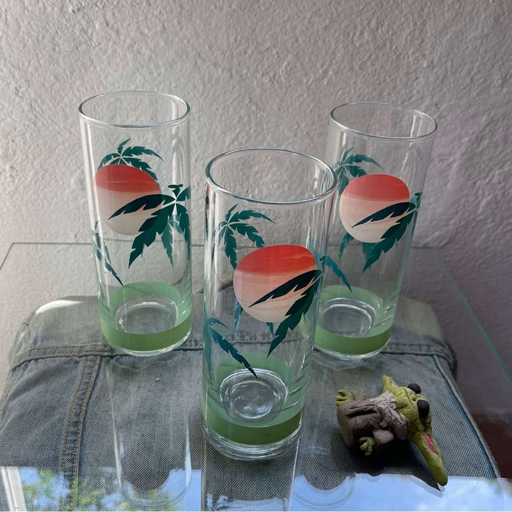 Vintage 1980’s tropical high ball glassware